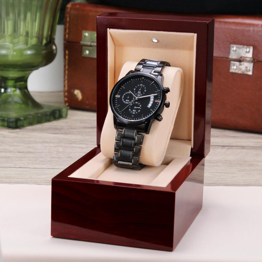 13th Anniversary Watch for Him -  Personalized Engraved Gift