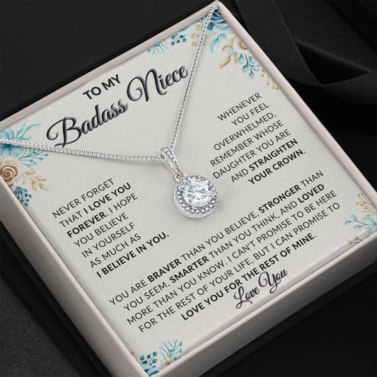 To My Badass Niece - Aunt Niece Necklace, Niece Birthday Gift, Niece Graduation Gift - Stacy Style