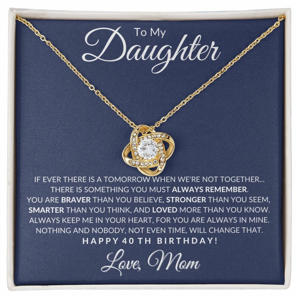 Daughter's 40th Birthday Necklace with Message card, to my daughter 40th Birthday Gift, Daughters 40th Birthday, 40th Birthday From Mom - Stacy Style