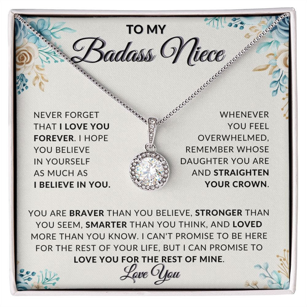 To My Badass Niece - Aunt Niece Necklace, Niece Birthday Gift, Niece Graduation Gift - Stacy Style