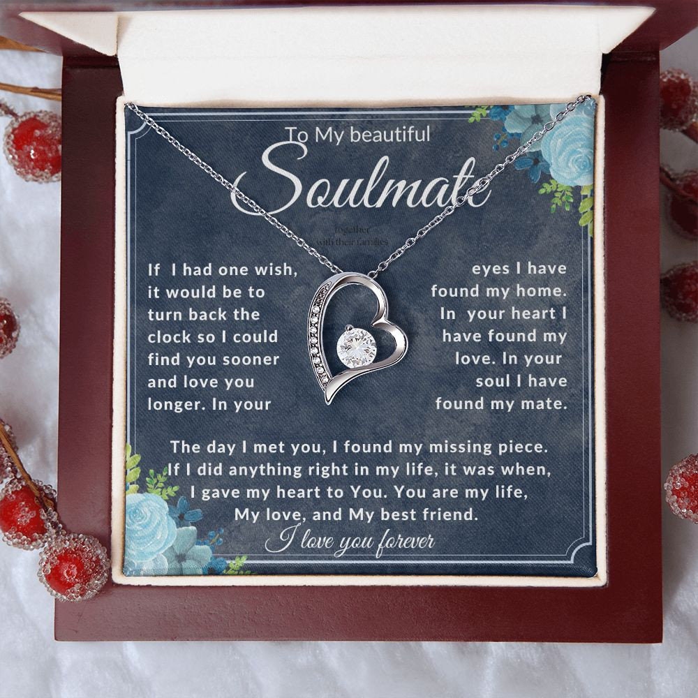 To My Beautiful Soulmate Necklace, Soulmate Birthday Gift,  Romantic Anniversary Gift For Wife, Gift for Wife, Valentines Day Gifts for Her - Stacy Style