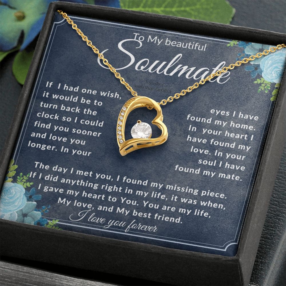 To My Beautiful Soulmate Necklace, Soulmate Birthday Gift,  Romantic Anniversary Gift For Wife, Gift for Wife, Valentines Day Gifts for Her - Stacy Style