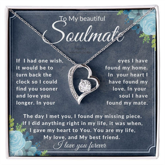 To My Beautiful Soulmate Necklace, Soulmate Birthday Gift,  Romantic Anniversary Gift For Wife, Gift for Wife, Valentines Day Gifts for Her - Stacy Style