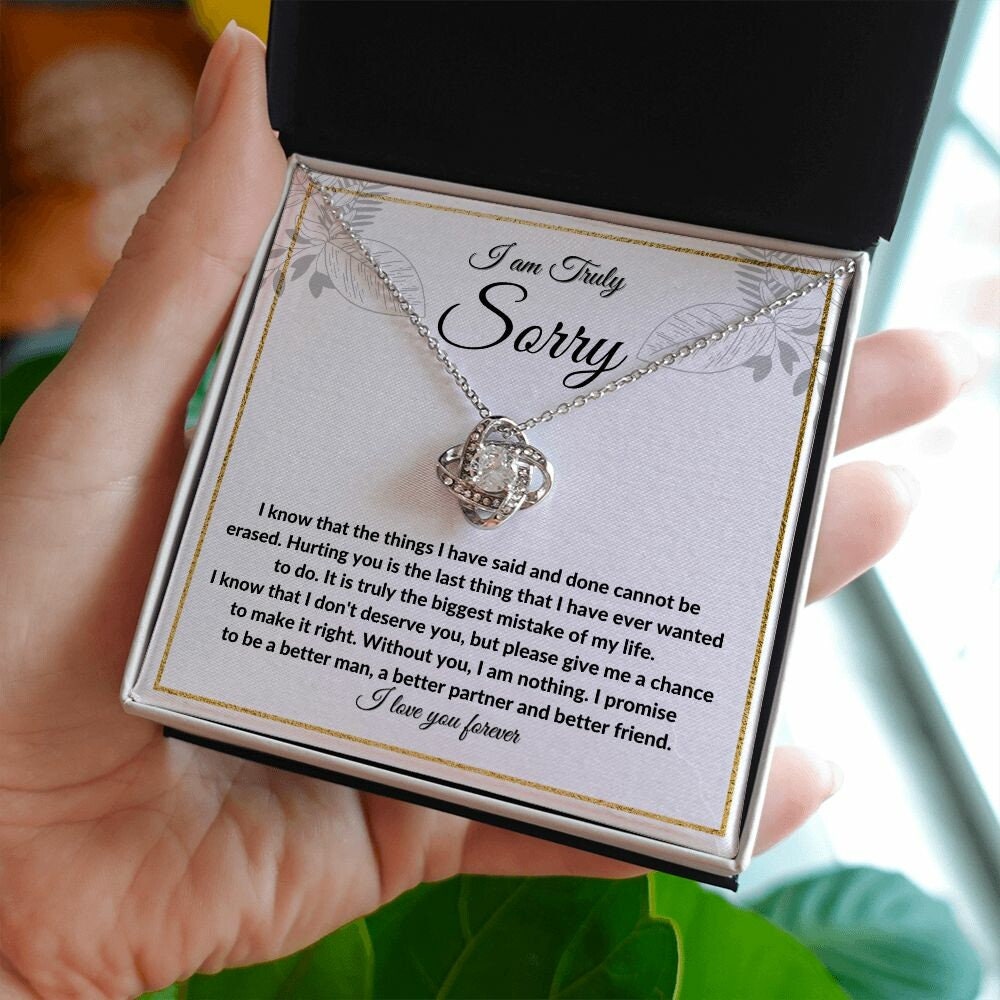 I'm sorry gifts- Apology Gifts for Her, Love Knot Necklace, Break up gift, Forgiveness Necklace, Sorry Necklace for girlfriend, wife - Stacy Style