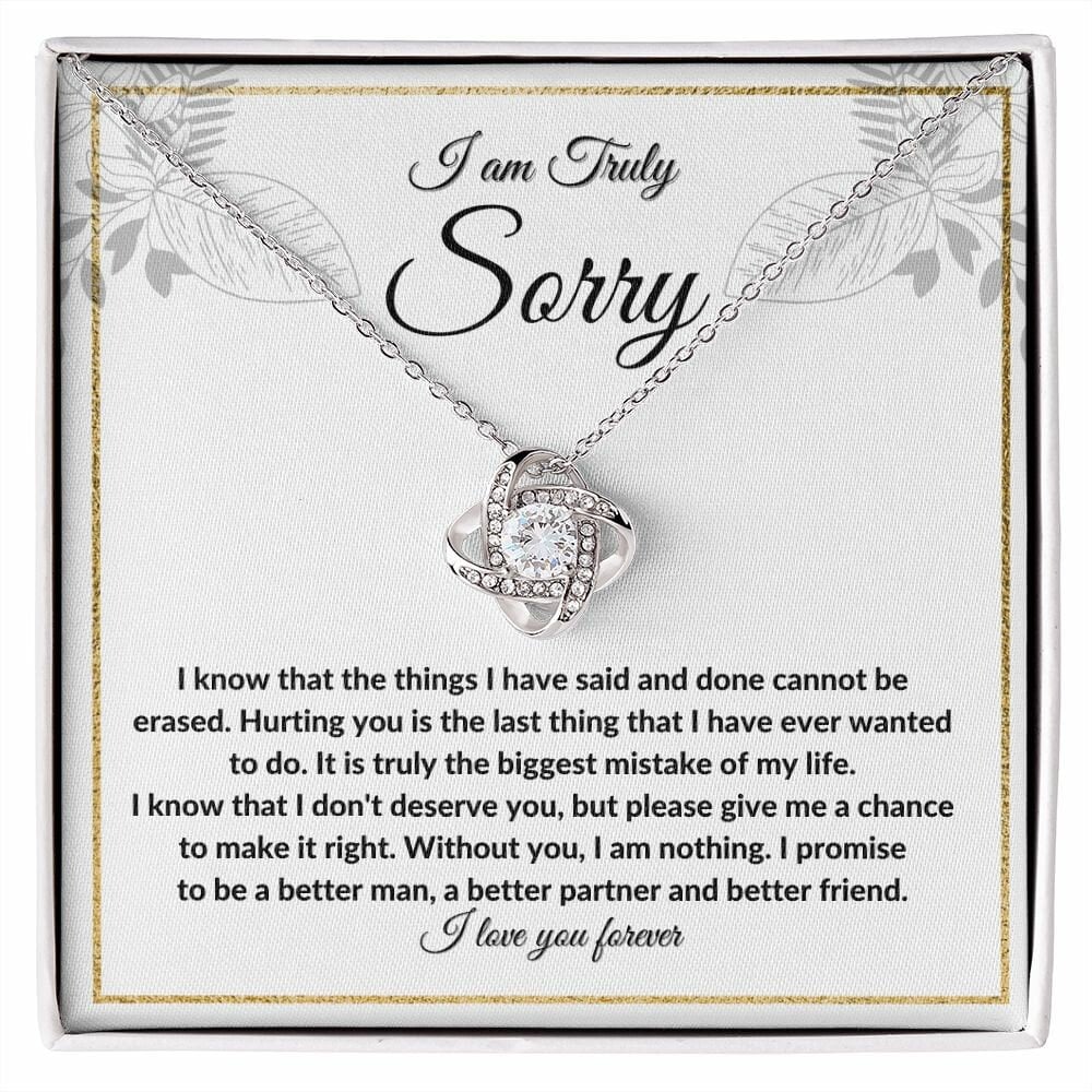 I'm sorry gifts- Apology Gifts for Her, Love Knot Necklace, Break up gift, Forgiveness Necklace, Sorry Necklace for girlfriend, wife - Stacy Style