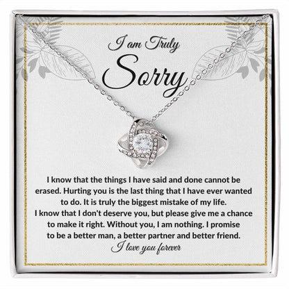 I'm sorry gifts- Apology Gifts for Her, Love Knot Necklace, Break up gift, Forgiveness Necklace, Sorry Necklace for girlfriend, wife - Stacy Style