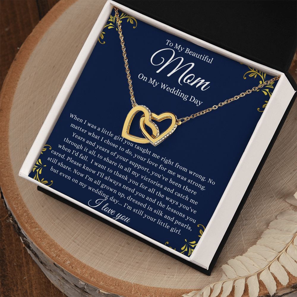 Interlocking Hearts, To My Beautiful Mom, Mother Gift Jewelry, Gift For Mom From Daughter, Necklace Gift For Mom Gift For Mother Gift Thank - Stacy Style