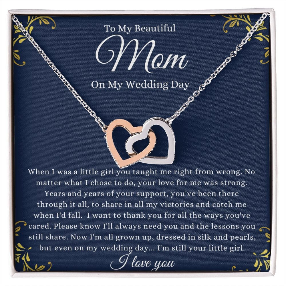 Interlocking Hearts, To My Beautiful Mom, Mother Gift Jewelry, Gift For Mom From Daughter, Necklace Gift For Mom Gift For Mother Gift Thank - Stacy Style