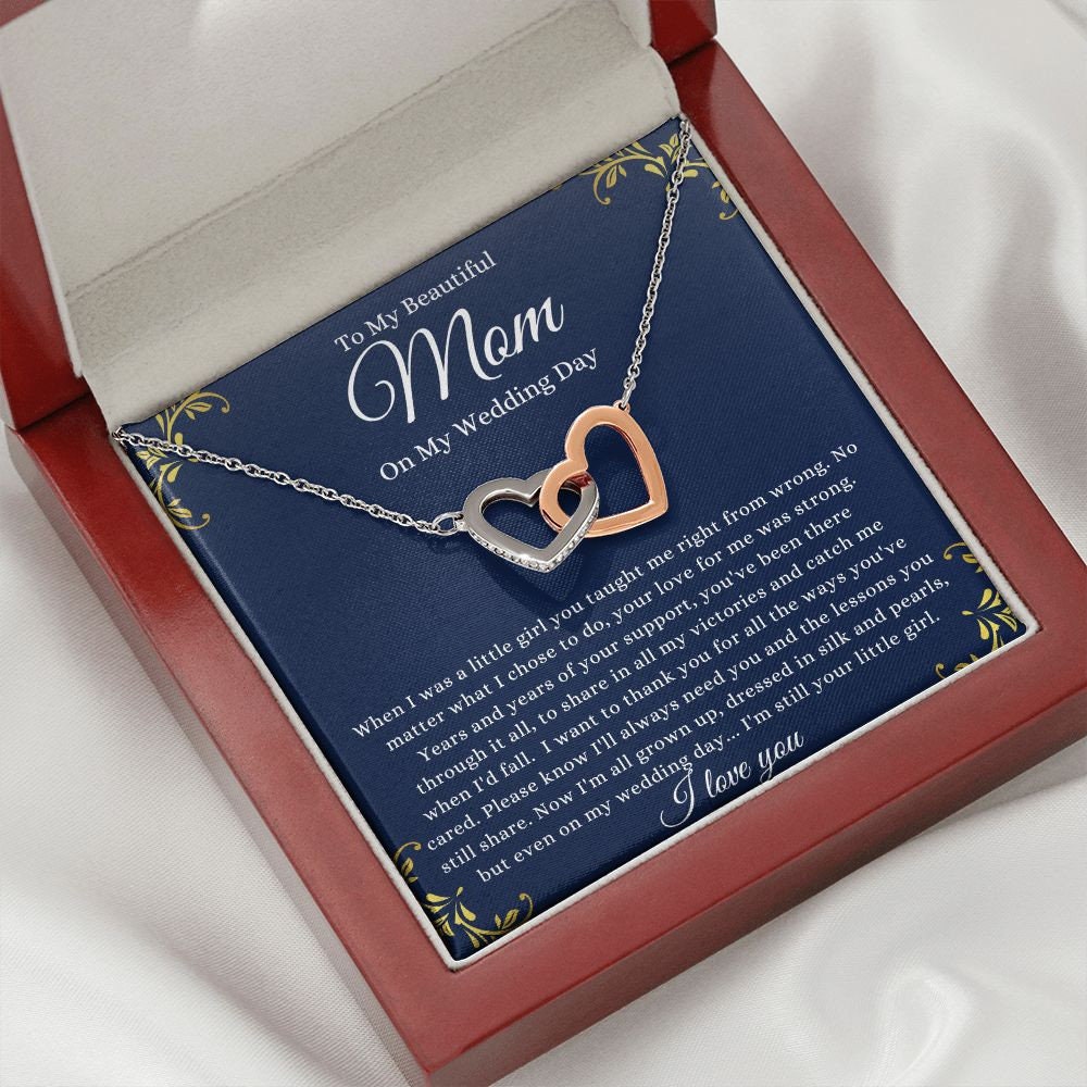 Interlocking Hearts, To My Beautiful Mom, Mother Gift Jewelry, Gift For Mom From Daughter, Necklace Gift For Mom Gift For Mother Gift Thank - Stacy Style