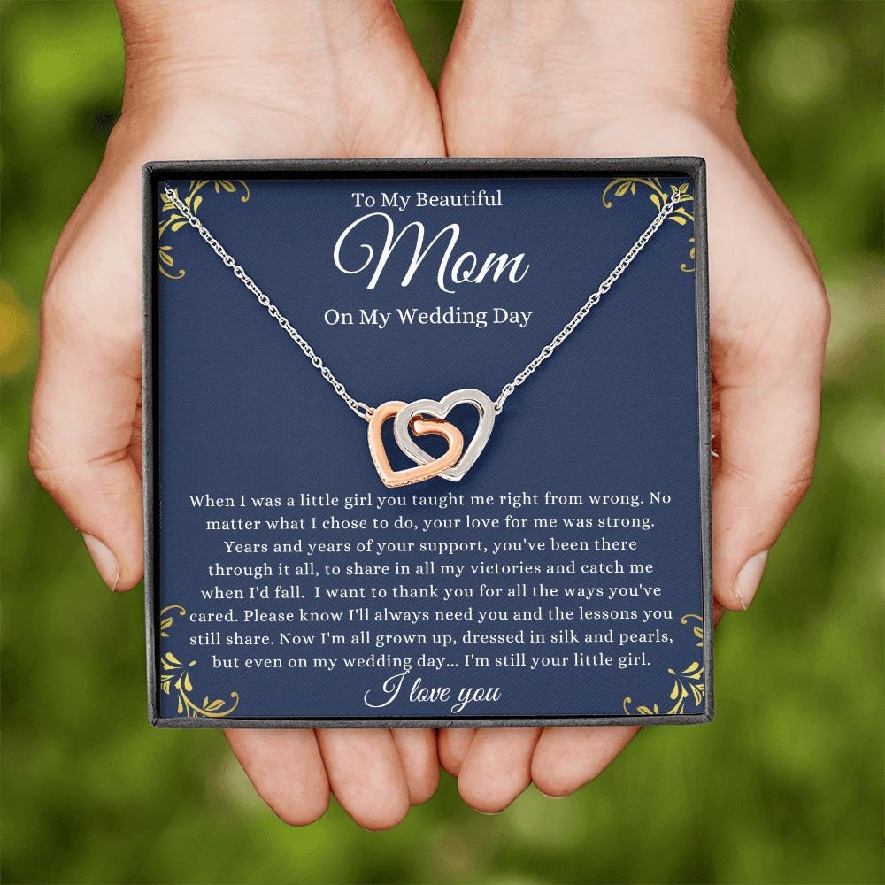 Interlocking Hearts, To My Beautiful Mom, Mother Gift Jewelry, Gift For Mom From Daughter, Necklace Gift For Mom Gift For Mother Gift Thank - Stacy Style