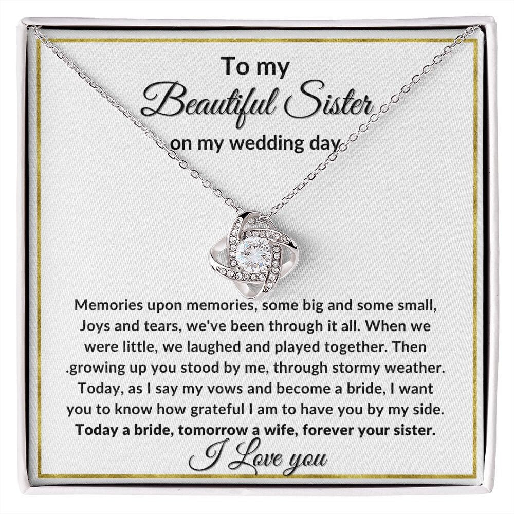 Sister Wedding Gift from Bride, Sister of the Bride Necklace, Sister Wedding Gift, Thank you Gift to Sister Maid of Honor, Matron of Honor - Stacy Style