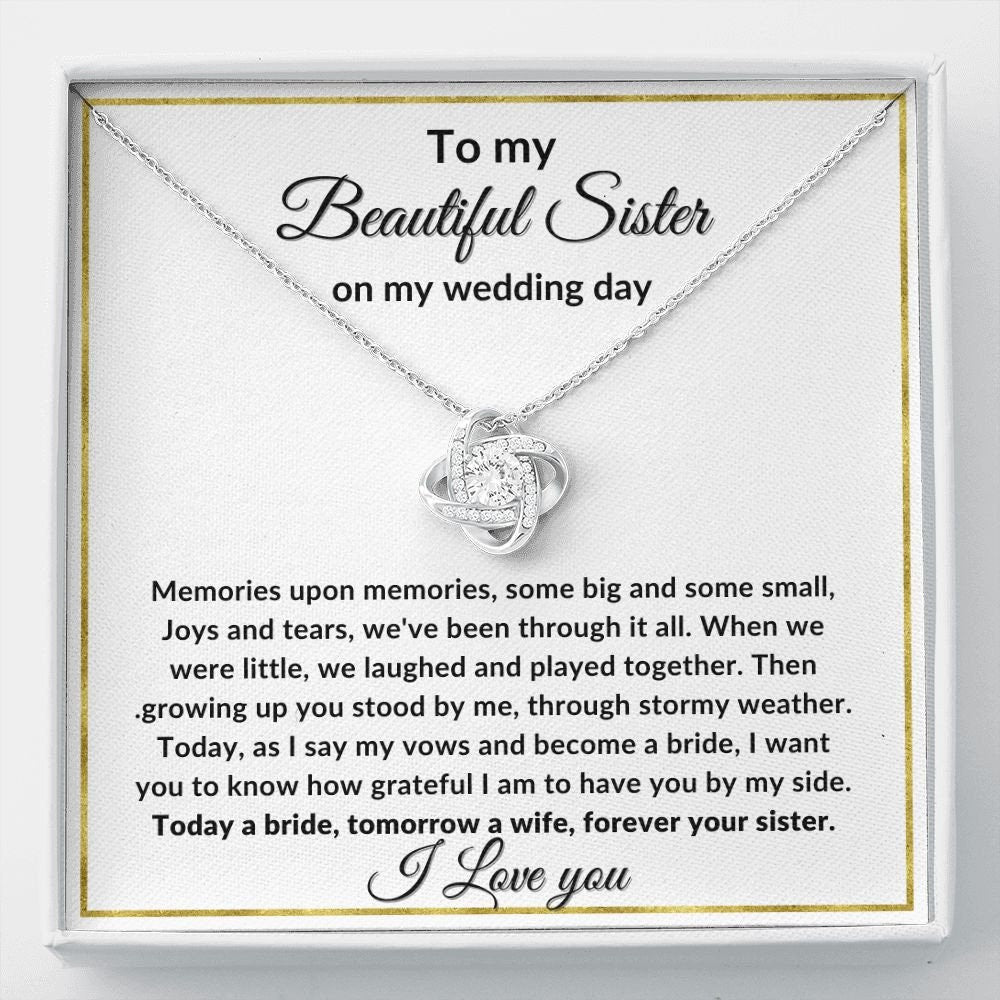 Sister Wedding Gift from Bride, Sister of the Bride Necklace, Sister Wedding Gift, Thank you Gift to Sister Maid of Honor, Matron of Honor - Stacy Style