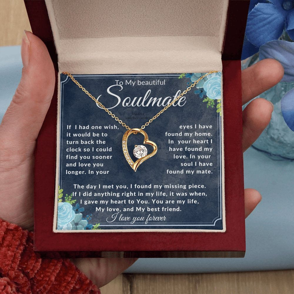 To My Beautiful Soulmate Necklace, Soulmate Birthday Gift,  Romantic Anniversary Gift For Wife, Gift for Wife, Valentines Day Gifts for Her - Stacy Style