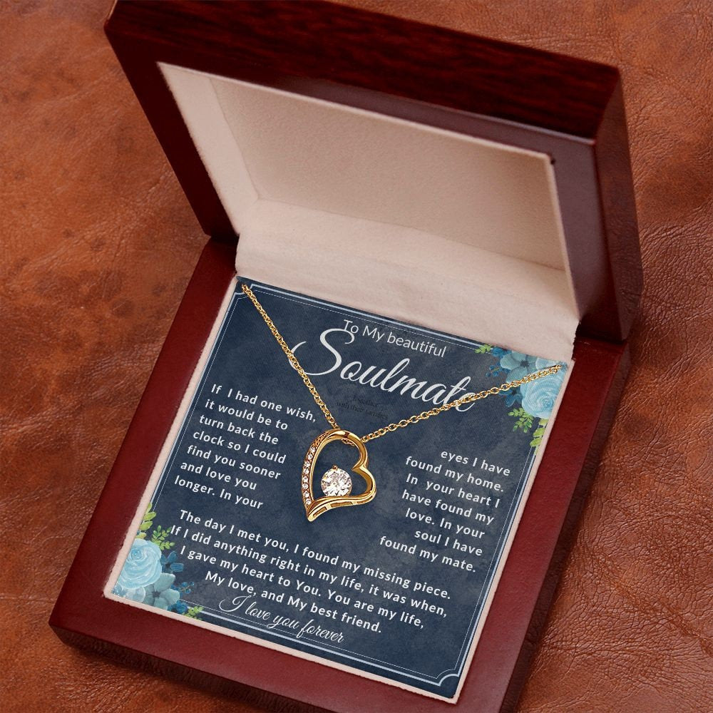 To My Beautiful Soulmate Necklace, Soulmate Birthday Gift,  Romantic Anniversary Gift For Wife, Gift for Wife, Valentines Day Gifts for Her - Stacy Style