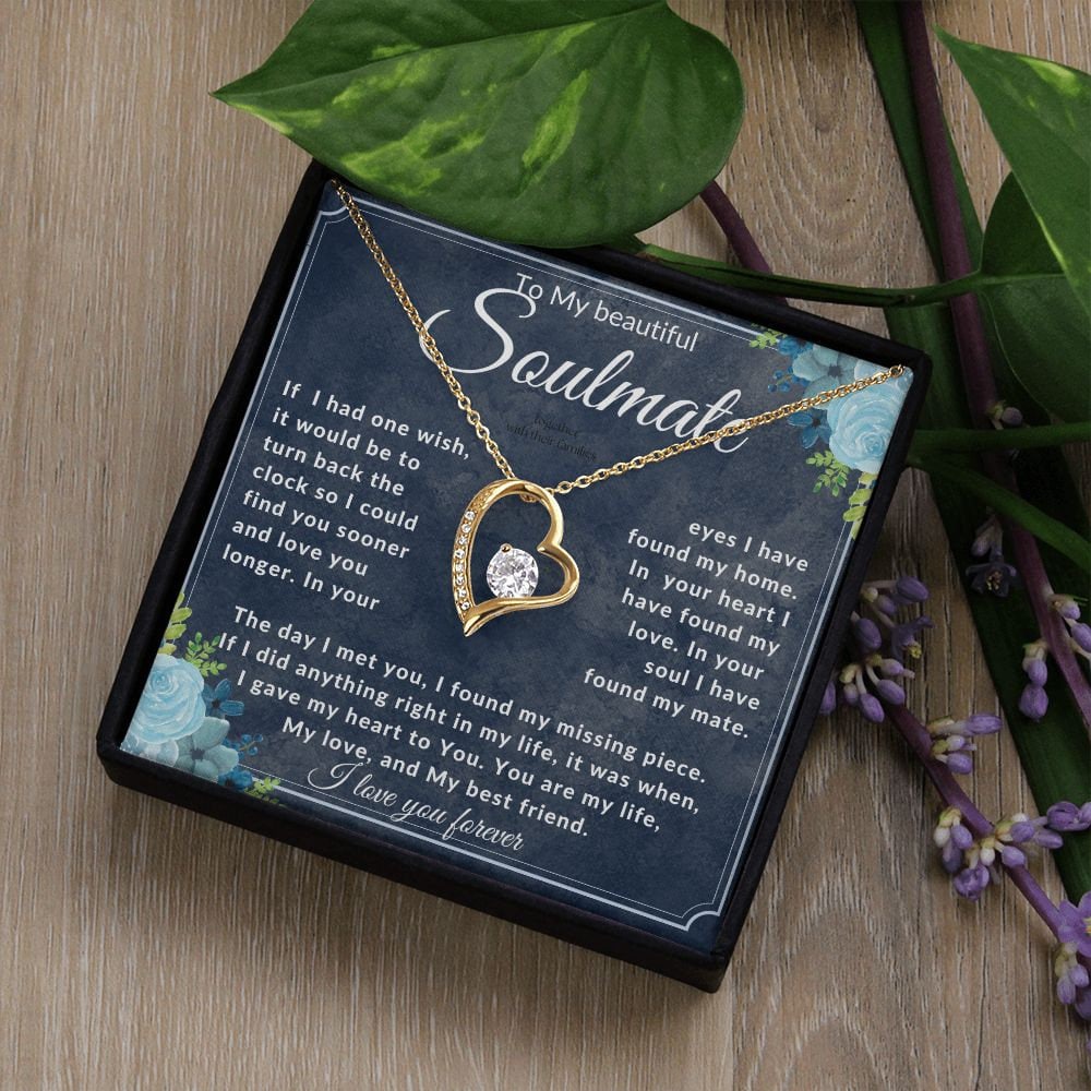 To My Beautiful Soulmate Necklace, Soulmate Birthday Gift,  Romantic Anniversary Gift For Wife, Gift for Wife, Valentines Day Gifts for Her - Stacy Style