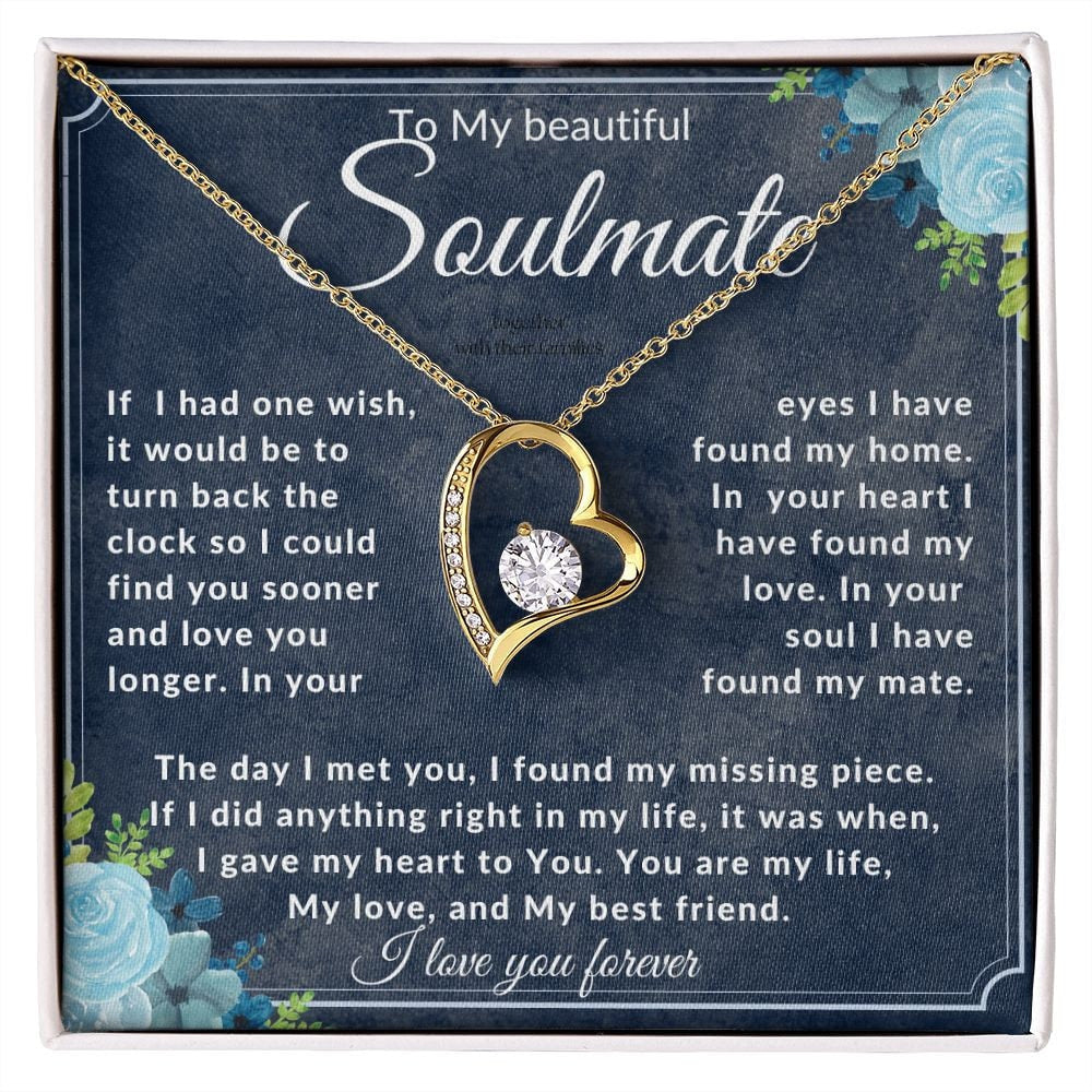 To My Beautiful Soulmate Necklace, Soulmate Birthday Gift,  Romantic Anniversary Gift For Wife, Gift for Wife, Valentines Day Gifts for Her - Stacy Style