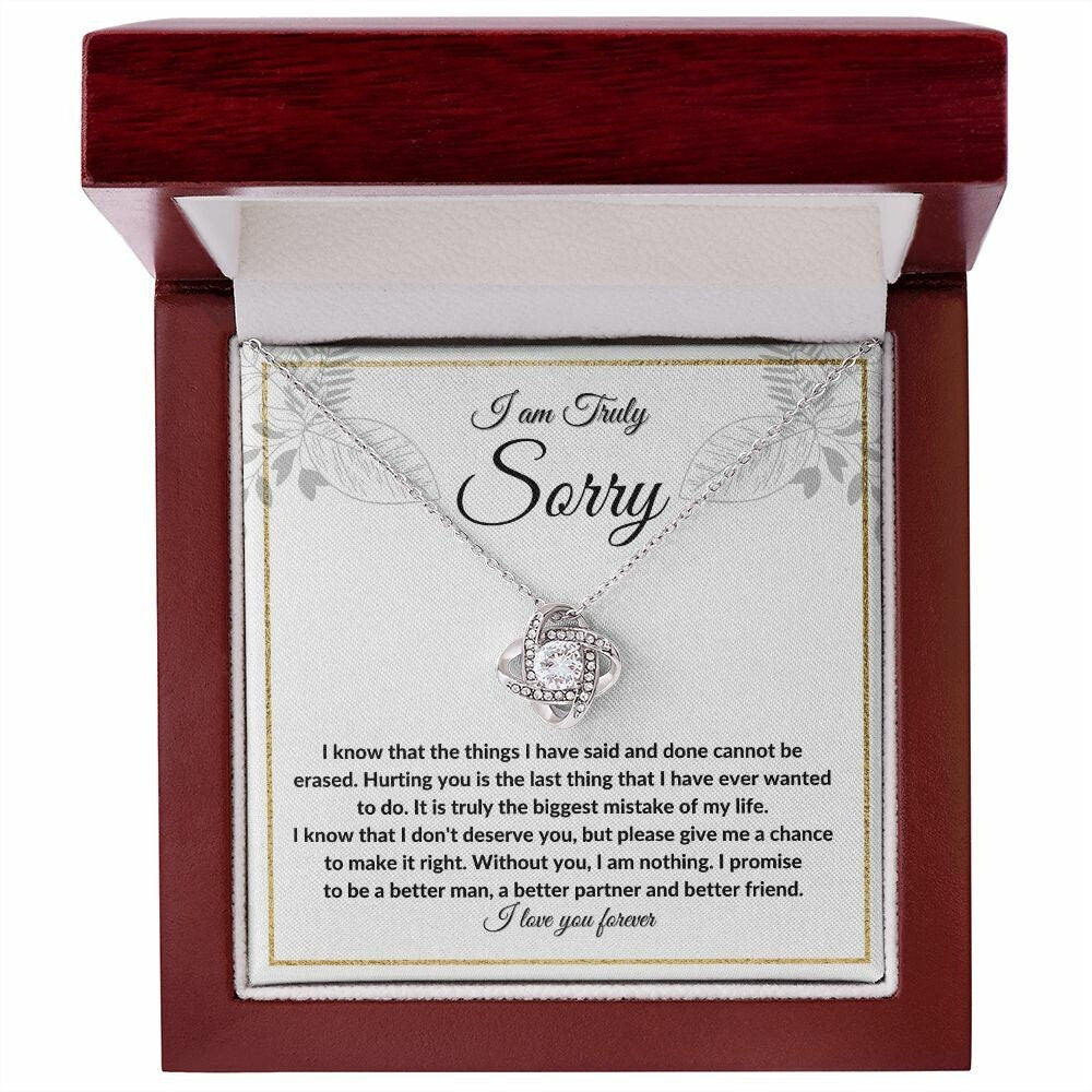 I'm sorry gifts- Apology Gifts for Her, Love Knot Necklace, Break up gift, Forgiveness Necklace, Sorry Necklace for girlfriend, wife - Stacy Style