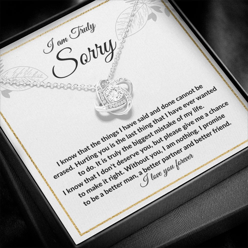 I'm sorry gifts- Apology Gifts for Her, Love Knot Necklace, Break up gift, Forgiveness Necklace, Sorry Necklace for girlfriend, wife - Stacy Style