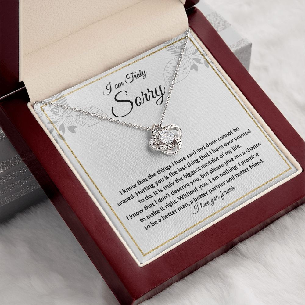 I'm sorry gifts- Apology Gifts for Her, Love Knot Necklace, Break up gift, Forgiveness Necklace, Sorry Necklace for girlfriend, wife - Stacy Style